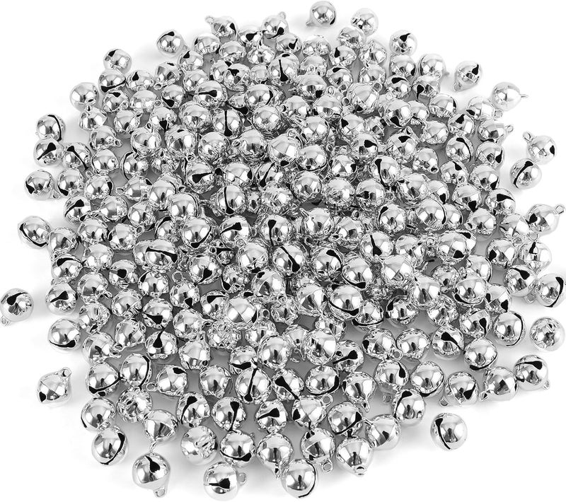 LIGHOON 1/2 Inch Jingle Bells Small Bell Mini Bells, Tiny Crafts Bells, DIY for Christmas Home Making Ornaments Wreath Pet Decorations Bracelet Anklets Necklace Knitting Jewelry Making 120 Pcs, Silver - Image 1